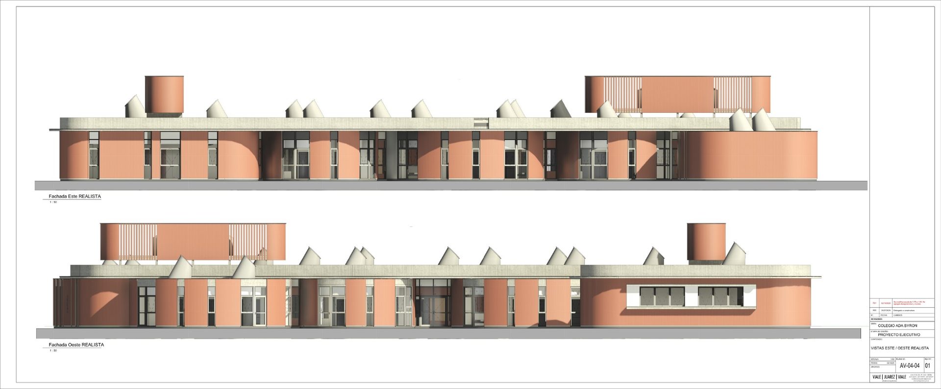 Fachadas Este y Oeste — Colegio Ada Byron