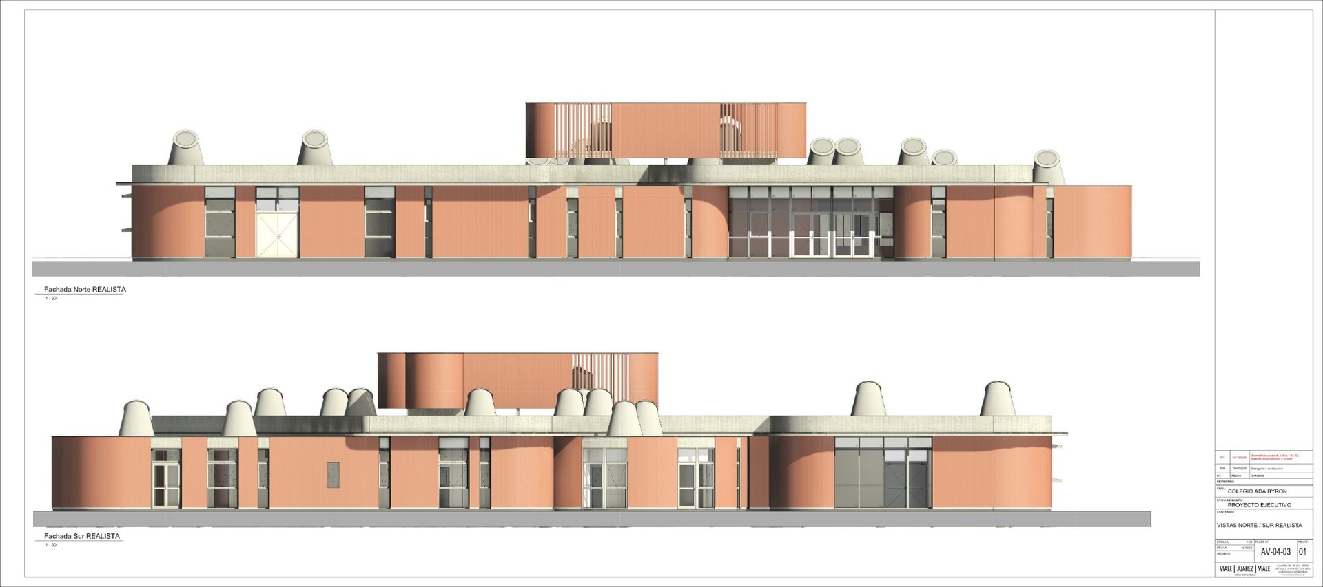 Fachadas Norte y Sur — Colegio Ada Byron